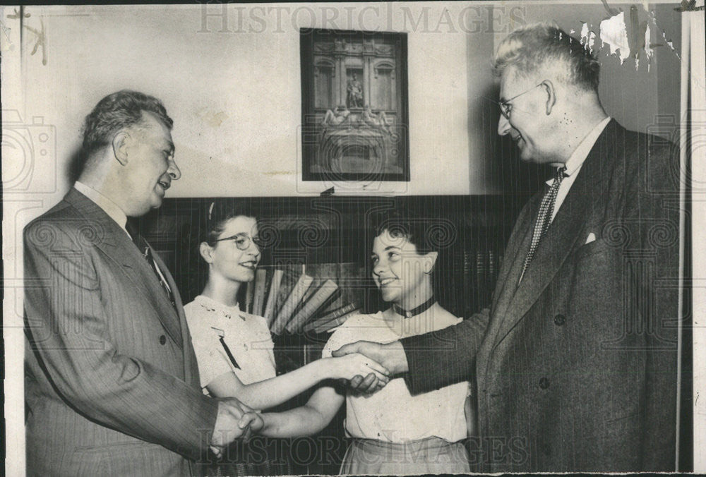 1951 Press Photo National Spelling Bee Illinois Senators Dirksen Douglas - Historic Images