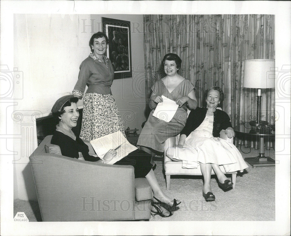 1956 Press Photo MRS. JOHN J. MACK MRS. JESS MRS. MANUAL  MRS. NATHAN - Historic Images