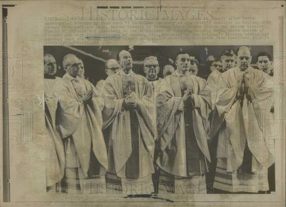 1969 Press Photo Bishops consecrated by Pope Paul VI - Historic Images