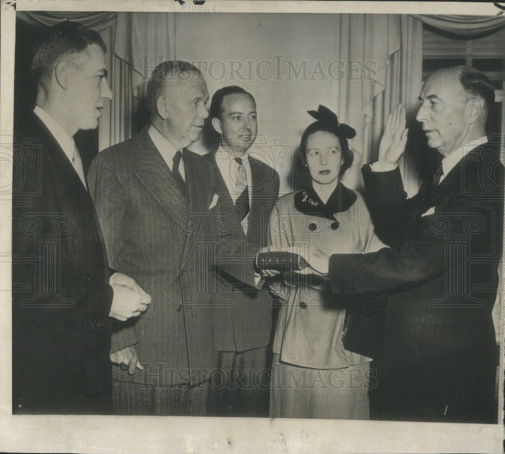 1950 Press Photo Robert Lovett Felix Larkin George Marshall David Brown - Historic Images