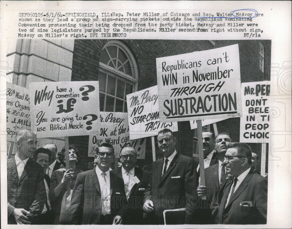 1964 Press Photo Illinois Representative Peter Miller &amp; Rep. Walter McAvoy - Historic Images