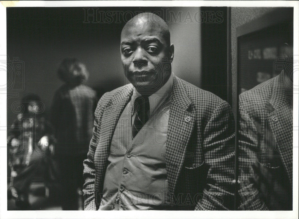 1977 Press Photo Herman Matthews Spokesman Chicago Affirmative Action Coalition - Historic Images