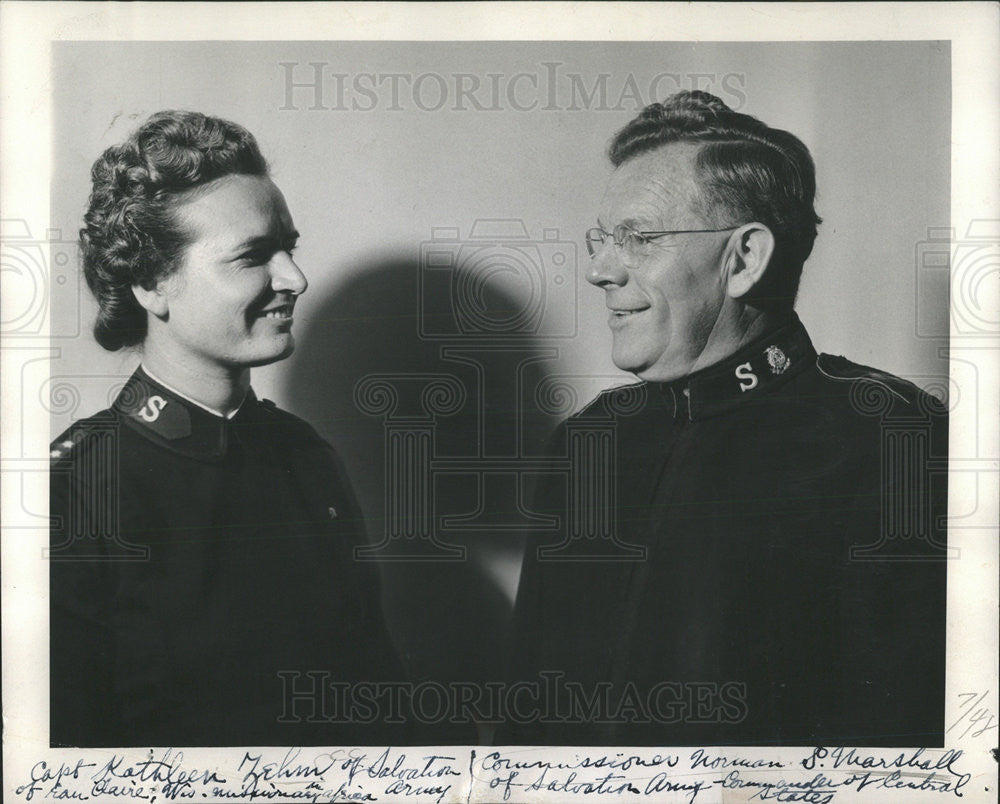 1948 Press Photo Capt Kathleen Zehm, Africa, Norman Marshall Salv Army States - Historic Images