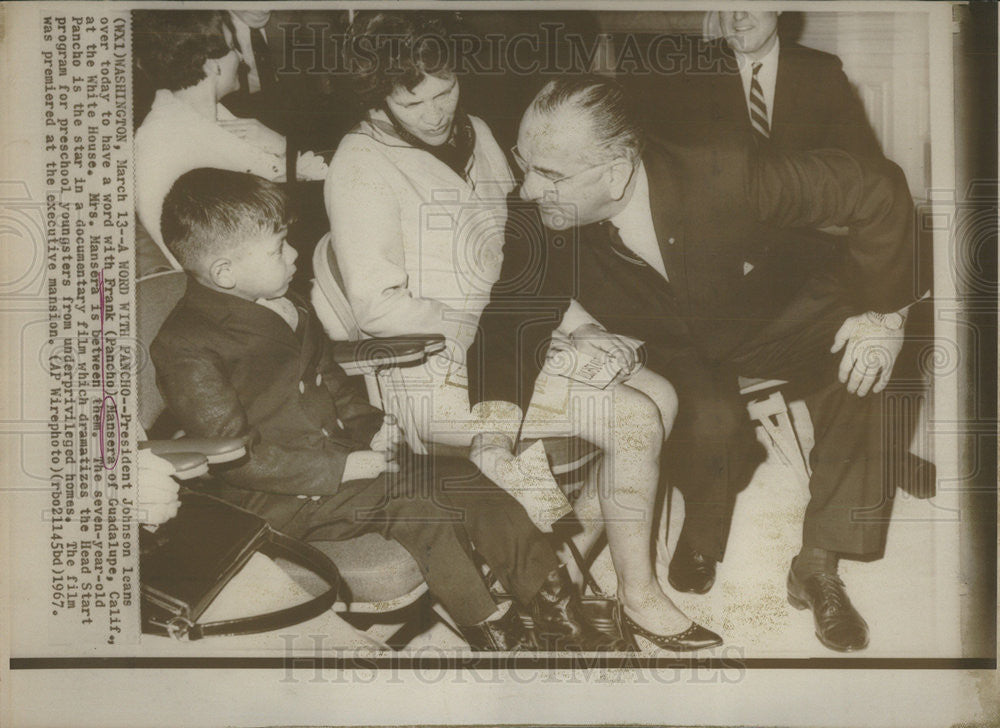 1967 Press Photo President Johnson Frank &quot;Pancho&quot; Mansera - Historic Images