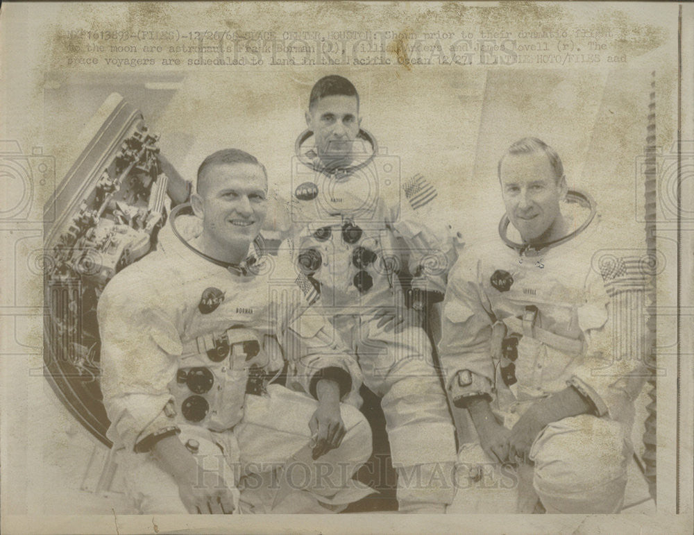 1968 Press Photo  Frank Borman,William Anders,And James Lovell Before Moon Miss - Historic Images