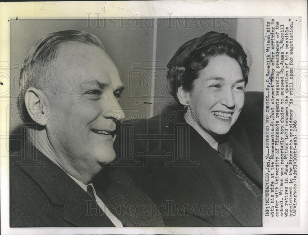 1960 Press Photo Dr O Meradith Wilson University Minnesota Presidency School - Historic Images