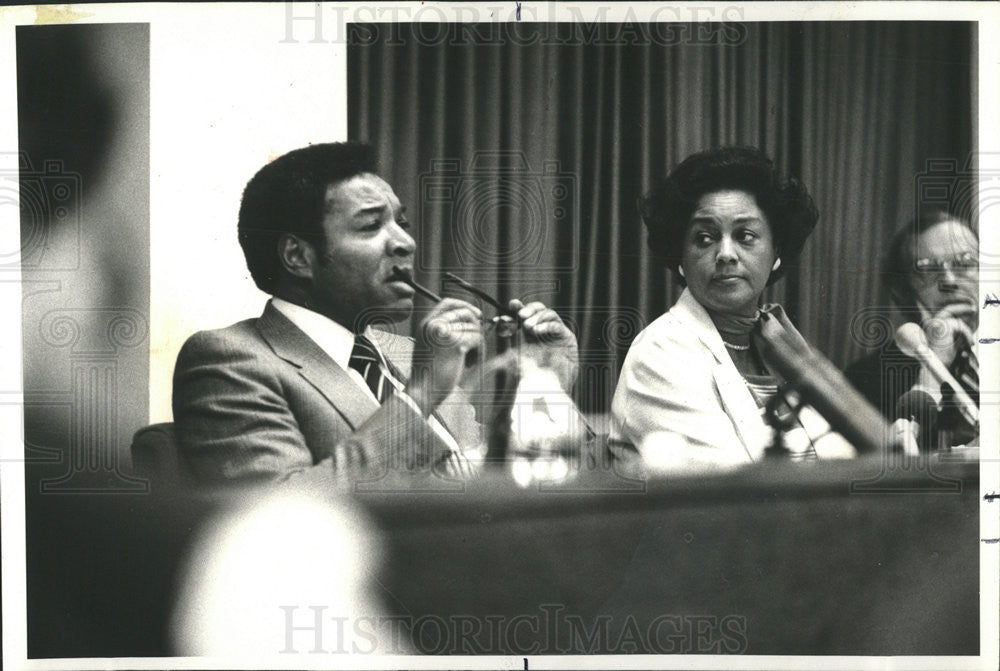 1978 Press Photo Ald. Wilson Frost and counsel Jewel Lafontant - Historic Images
