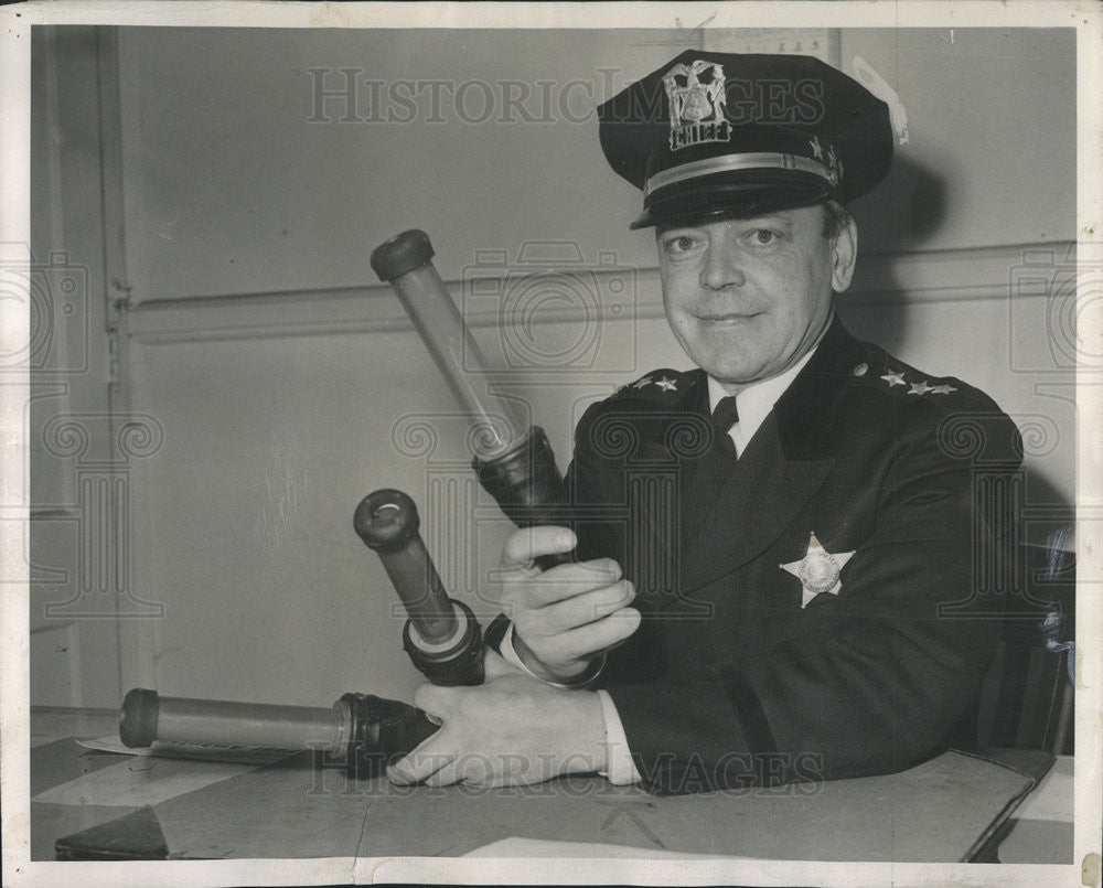 1947 Press Photo Wesley Pantilla chief of police ,Westchester - Historic Images