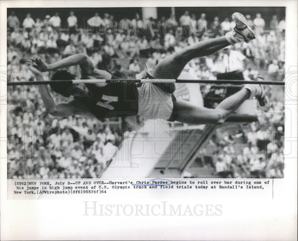 1964 Press Photo Chris Pardee in Olympic high jump - Historic Images