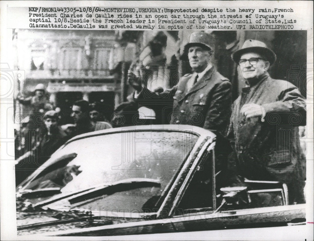 1964 Press Photo French President Charles DeGaulle - Historic Images