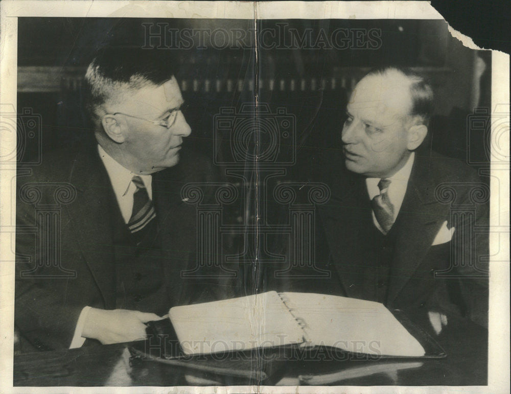 1936 Press Photo William O. Dannenberg with atty Thomas McMeeking - Historic Images