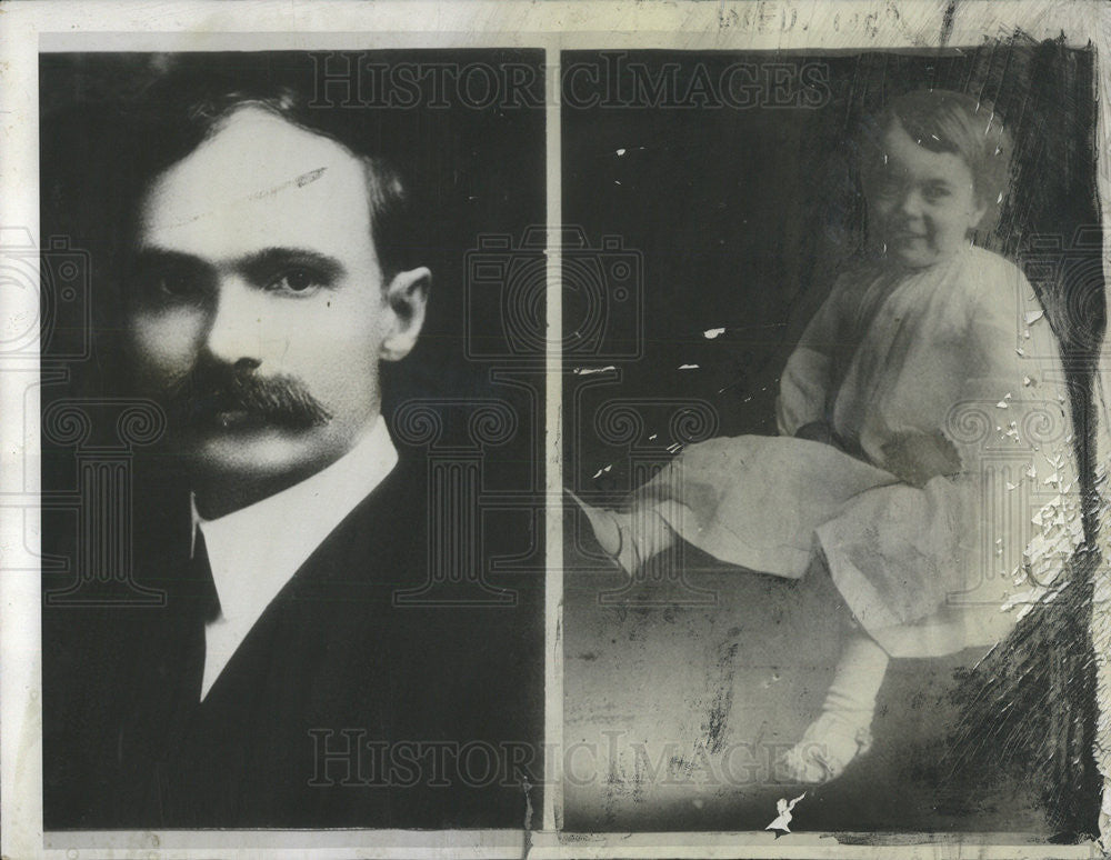 1933 Press Photo Baby pic of Earle Wynekoop and his dad Dr Frank in 1915 - Historic Images