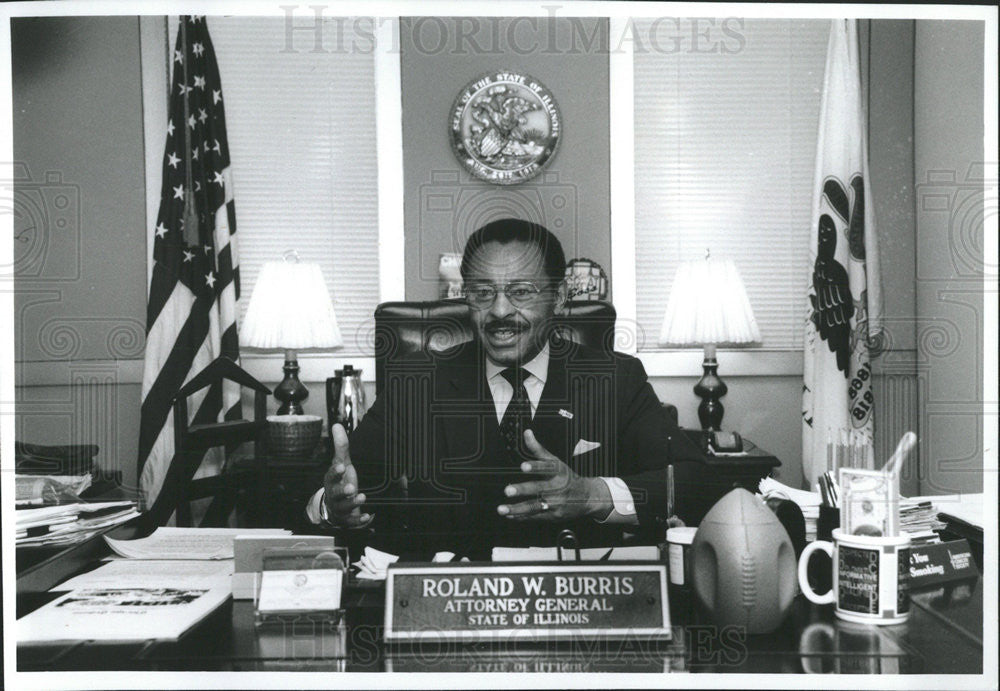 1994 Press Photo Roland Burris Illinois State Attorney General - Historic Images