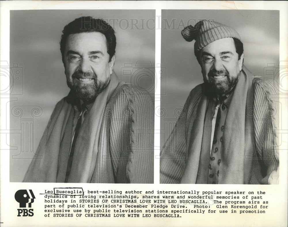1989 Press Photo &quot;Stories of Christmas Love with Leo Buscaglia&quot; - Historic Images