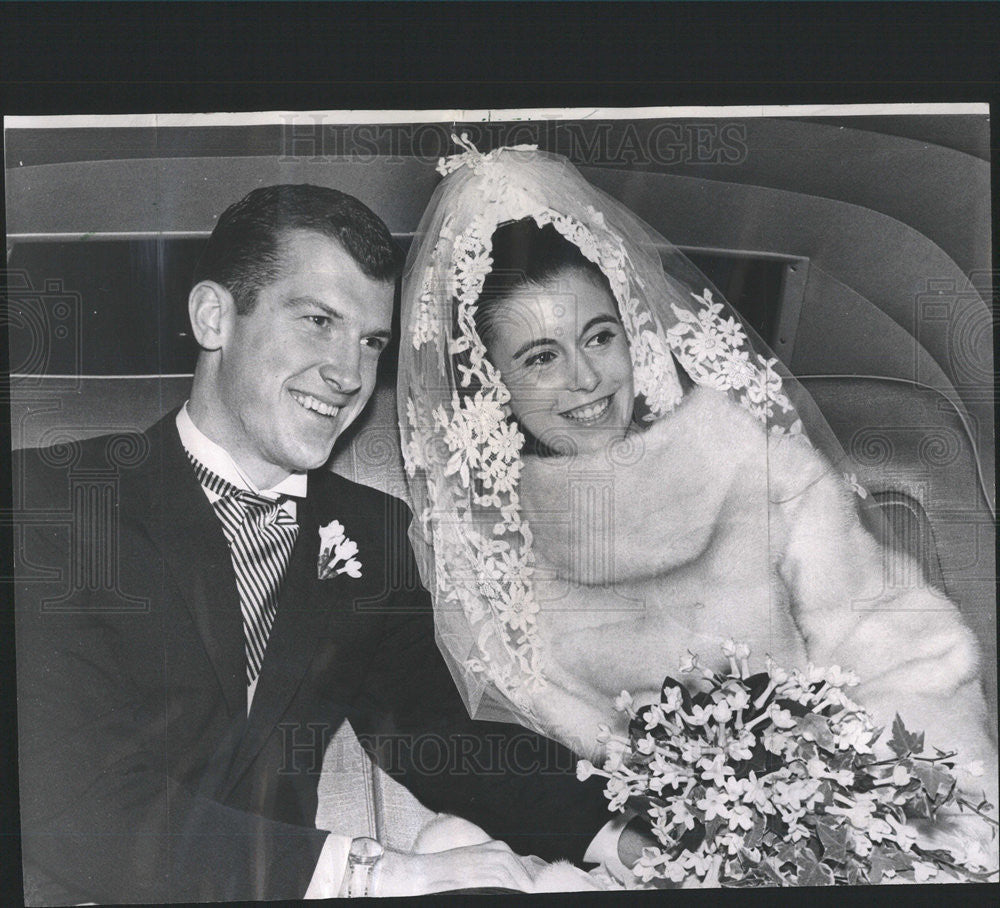 1967 Press Photo Patrick J Callahan Jr and bride Patricia Ann Henebry - Historic Images