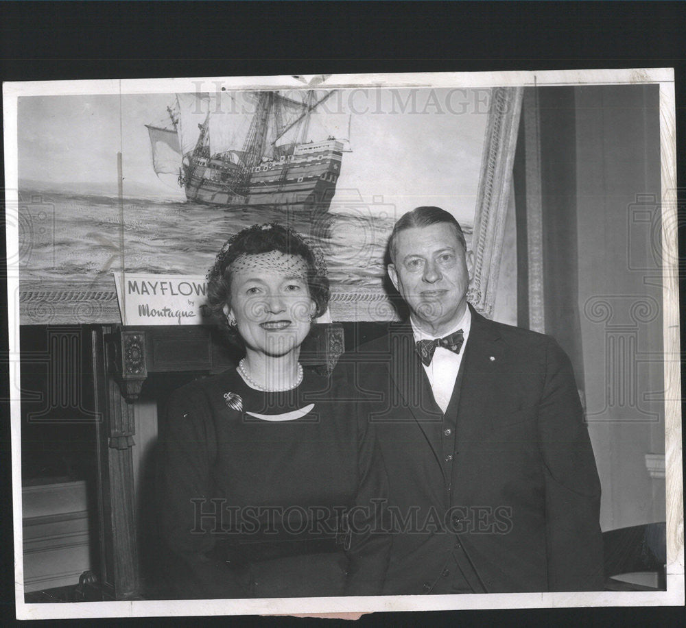 1957 Press Photo MR.  MRS LOUIS ELLSWORTH LAFLIN JR GOVERNOR - Historic Images