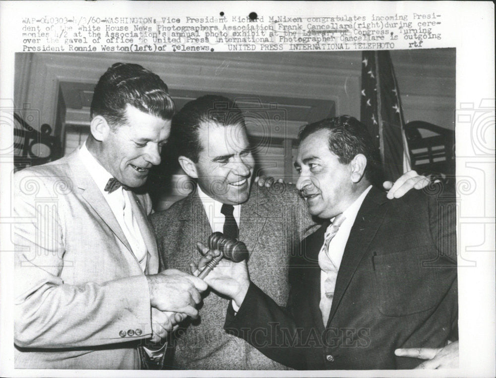 1960 Press Photo President White House News Photographers Association - Historic Images