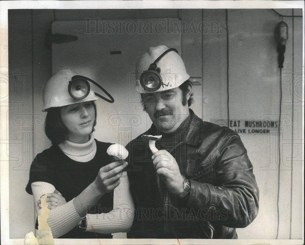 1973 Press Photo Brian and Cheryl Lavin,Lake County Mushroom farm - Historic Images