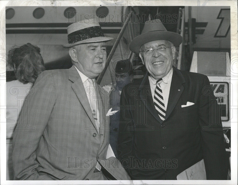 1960 Press Photo Penn.Governor David L. Lawrence Pittsburgh Mayor Joseph Barr - Historic Images