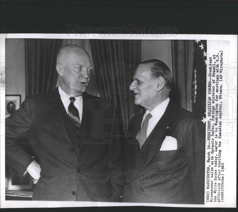 1960 Press Photo Horacio Lafer Brazilian Foreign Minister Politician - Historic Images