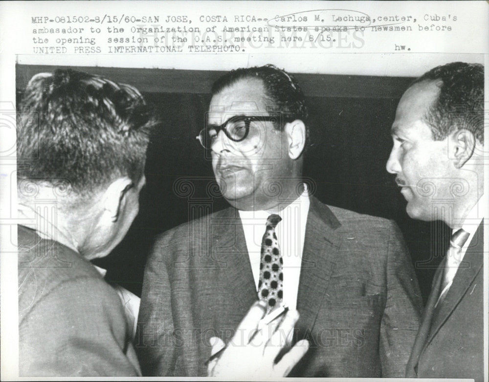 1960 Press Photo Carlos M. Lechuga Cuba Ambassador San Jose Costa Rica  O.A.S. - Historic Images