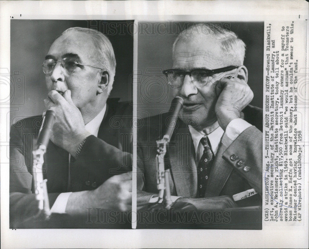 1958 Press Photo John Meismer Detroit Laundry Institute Secretary - Historic Images