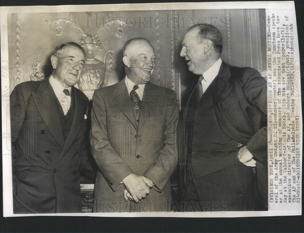 1950 Press Photo Dwight D. Eisenhower Army General attend AP annual meeting - Historic Images