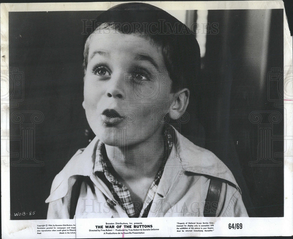 1964 Press Photo French Boy Martin Lartigue in &quot;The War of the Buttons.&quot; - Historic Images