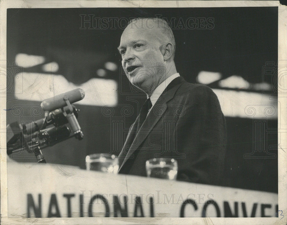 1952 Press Photo Dwight Eisenhower US President GOP convention final session - Historic Images
