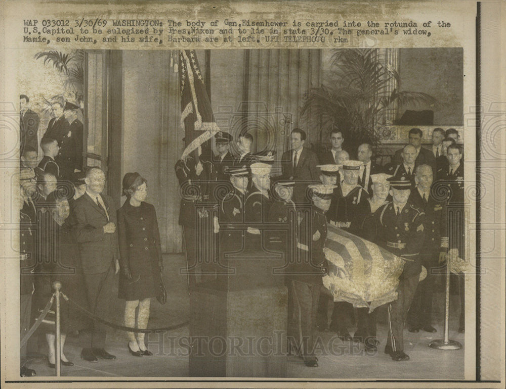 1969 Press Photo Body of Gen.Eisenhower to be eulogized by Pres.Nixon in Washing - Historic Images