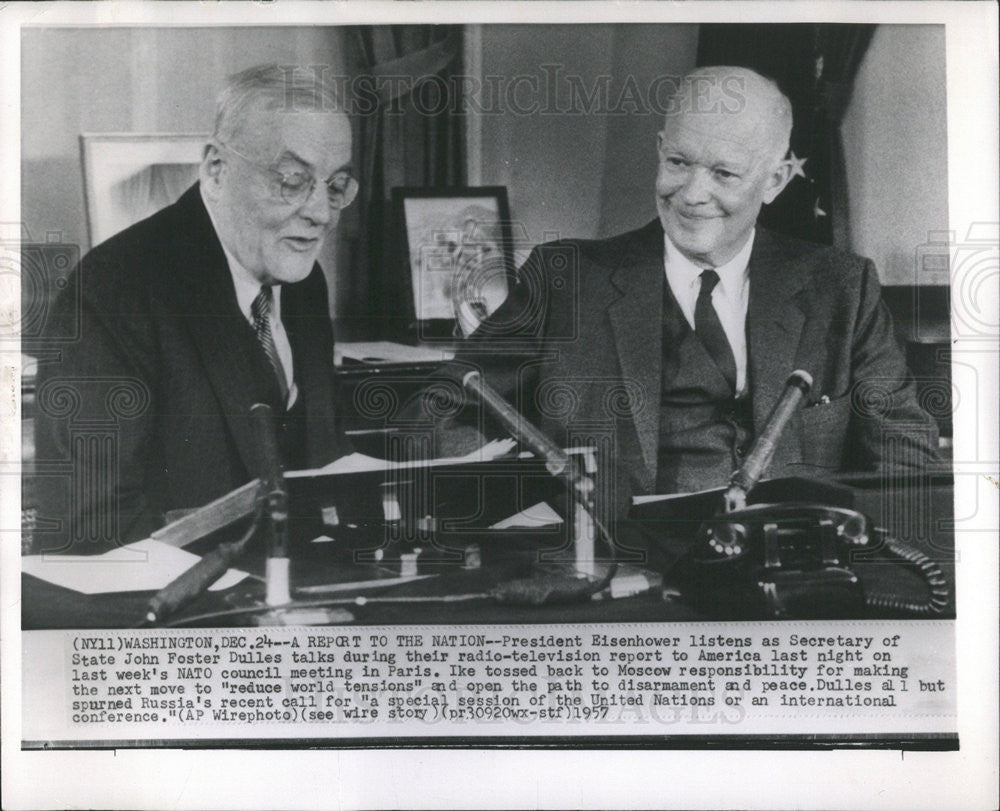 1957 Press Photo President Eisenhower - Historic Images