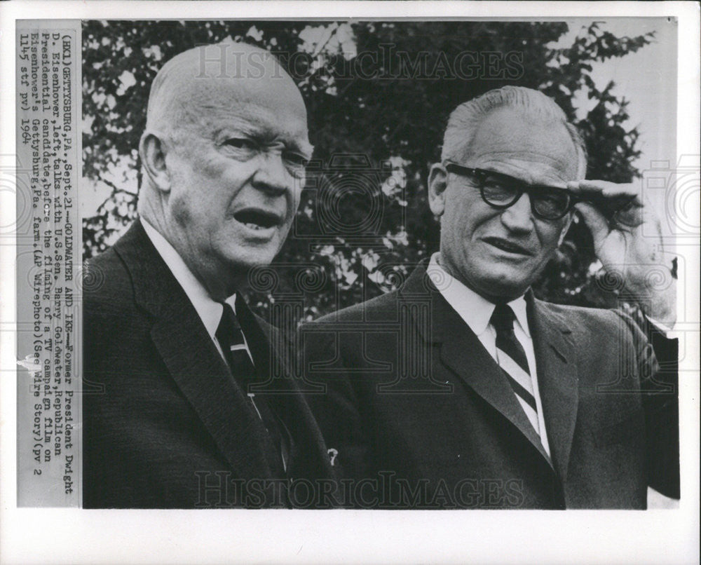 1964 Press Photo United States Politician President Dwight D. Eisenhower - Historic Images