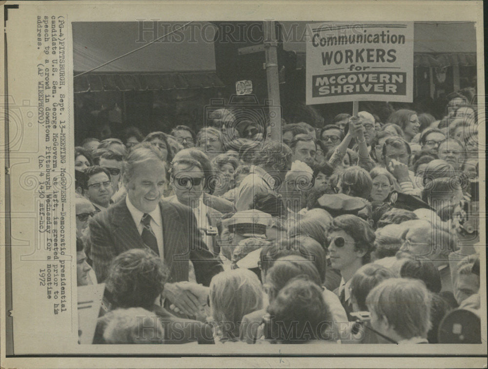 1972 Press Photo United States South Dakota Politician Senator George McGovern - Historic Images