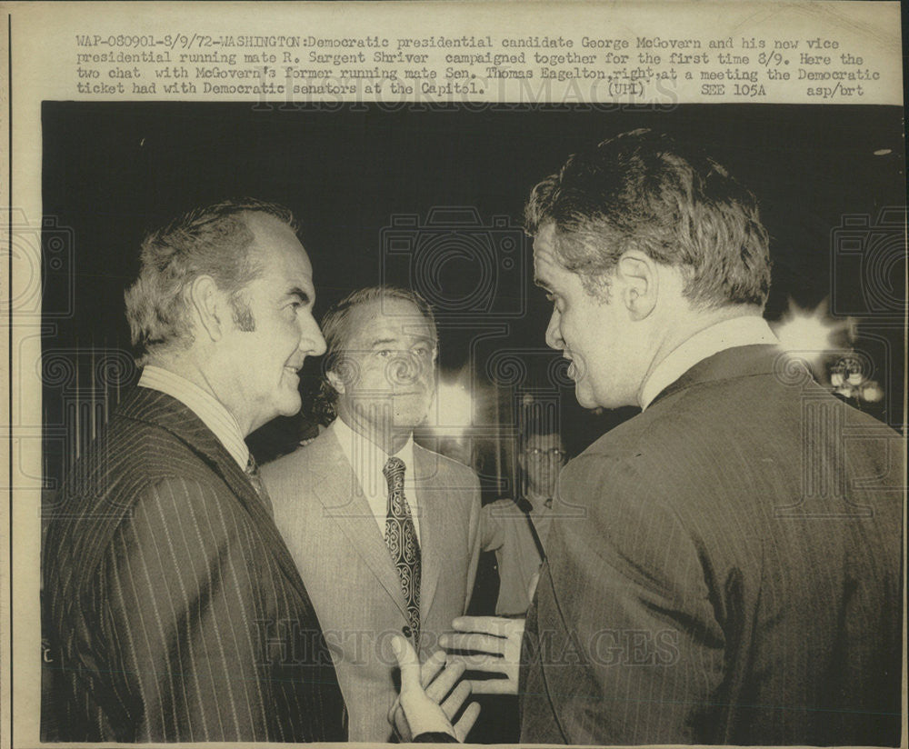 1972 Press Photo McGovern And Dargent Shriver Campaign Together For First Time - Historic Images