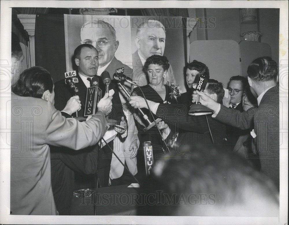 1948 Press Photo McGrath Claim Election Of President Truman Announcing Victory - Historic Images