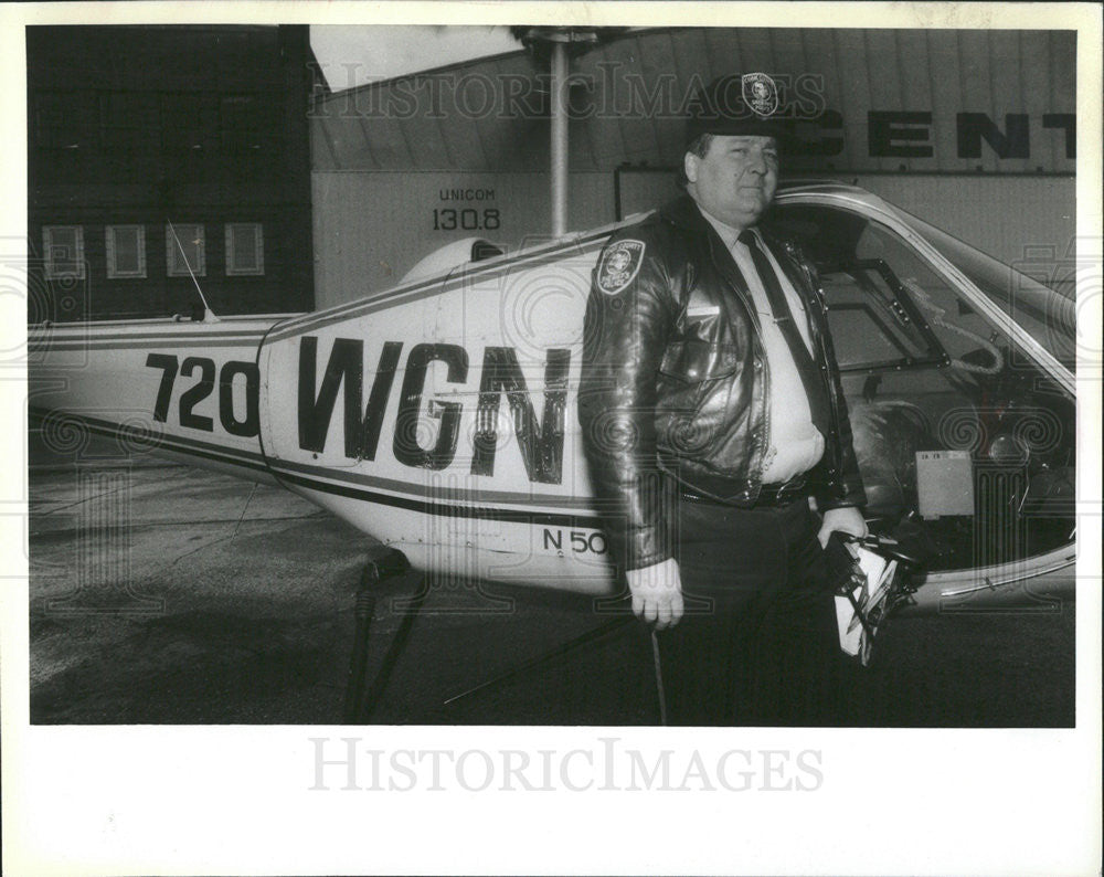 1984 Press Photo John Camden, WGM Helicopter Traffic Reporter - Historic Images