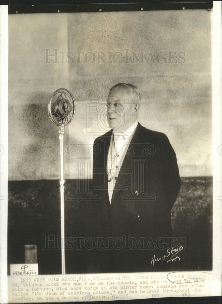 1940 Press Photo Frank Albert Daniels American Comedian Film Stage Actor Chicago - Historic Images