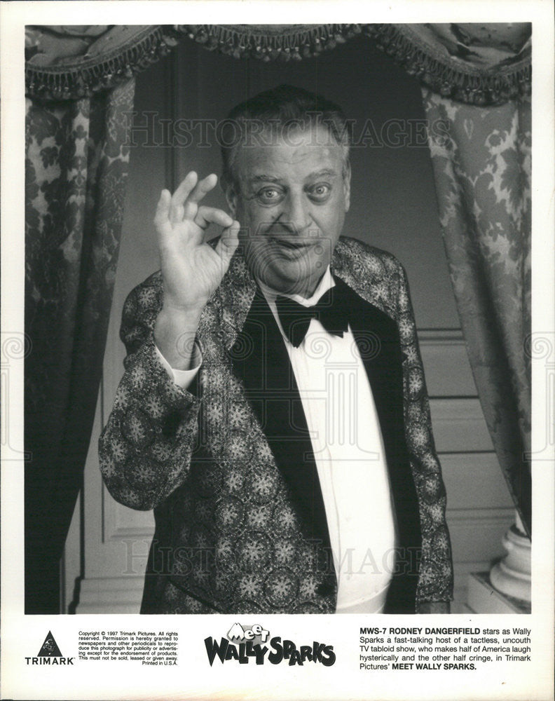 1997 Press Photo Actor Rodney Dangerfield Movie Meet Wally Sparks Trimark Film - Historic Images