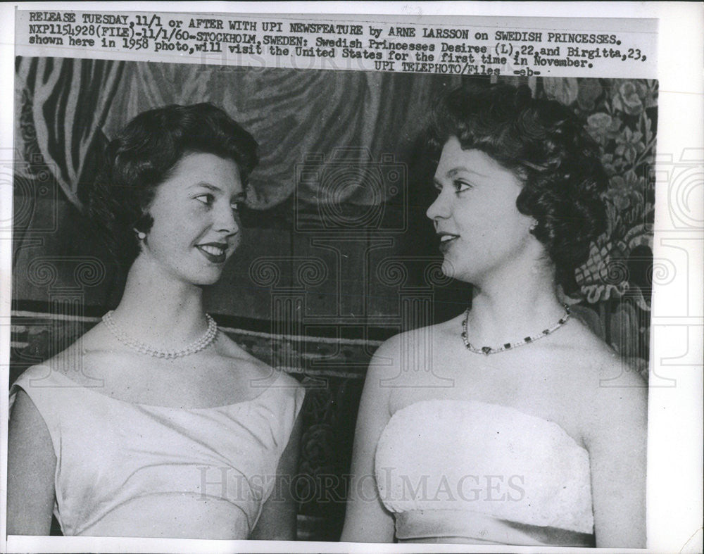 1958 Press Photo Swedish Princesses Desiree Birgitta United States Visit - Historic Images