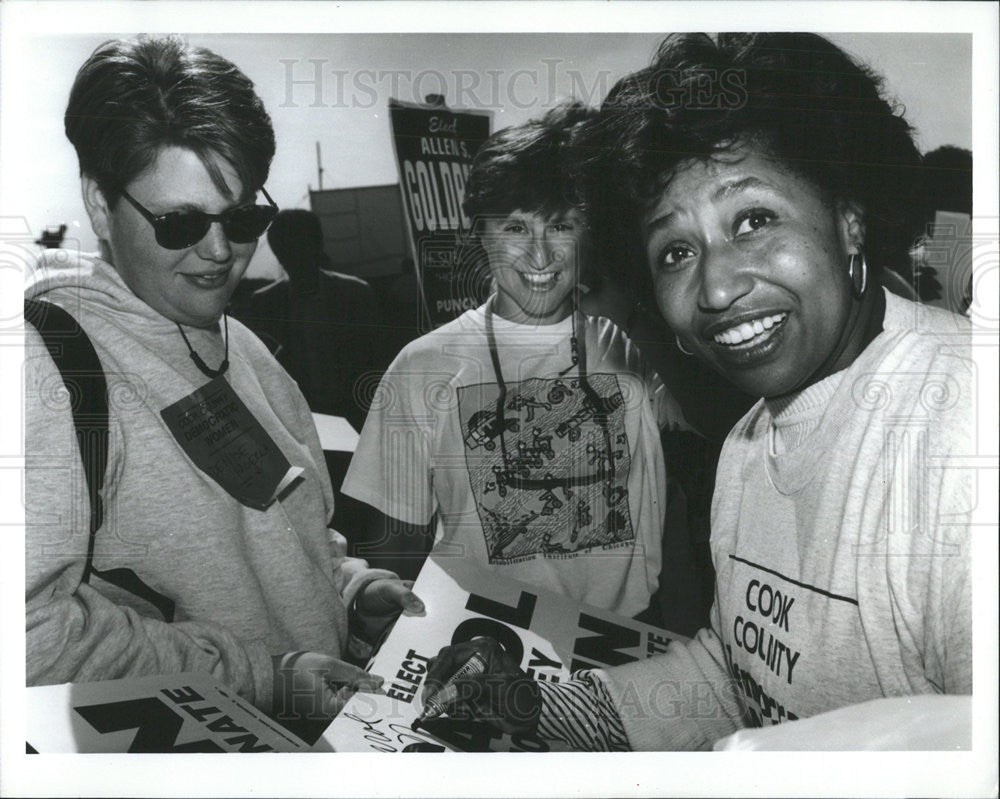 1992 Press Photo Carol Moseley Braun Democratic Woman - Historic Images
