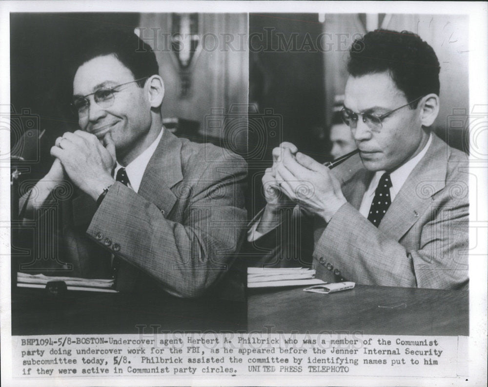 1973 Press Photo FBI Agent Herbert Philbrick Appears Before Committee - Historic Images