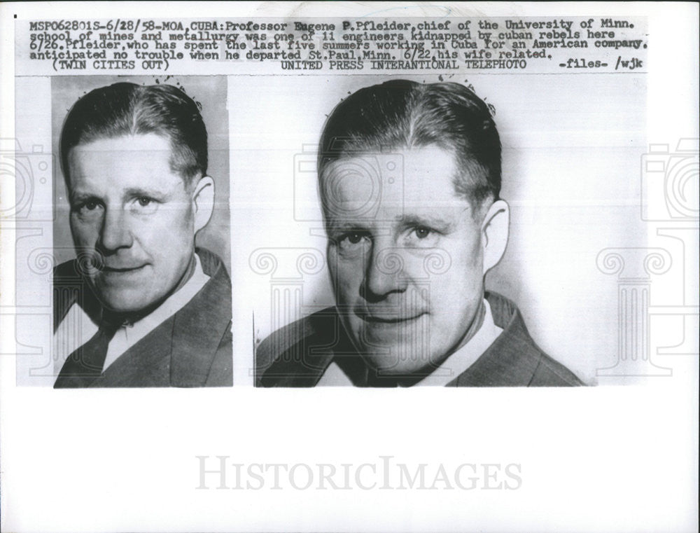 1958 Press Photo University Of Minnesota Chief Prof Eugene Pfleider ...