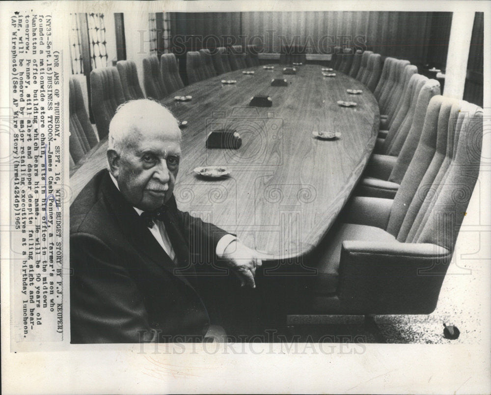 1965 Press Photo Business Tycoon James Cash Penney - Historic Images