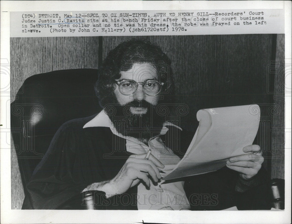 1978 Press Photo Justin C Ravitz American Film Director Screenwriter Chicago Ill - Historic Images