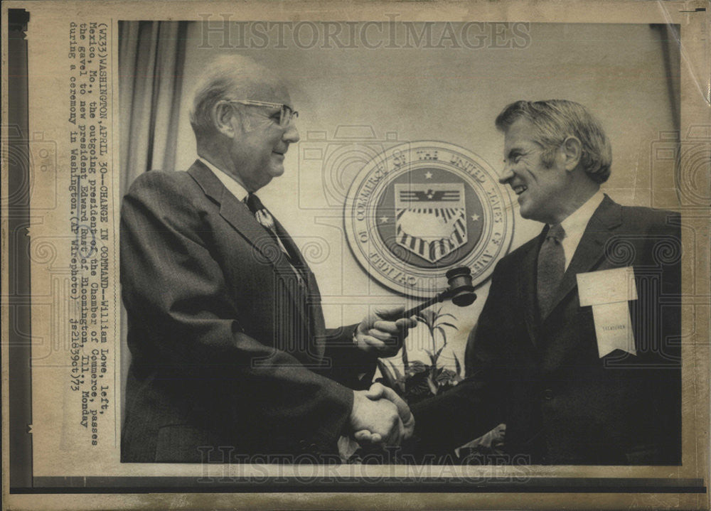 1973 Press Photo Edward Rust United States Illinois Business Executive - Historic Images