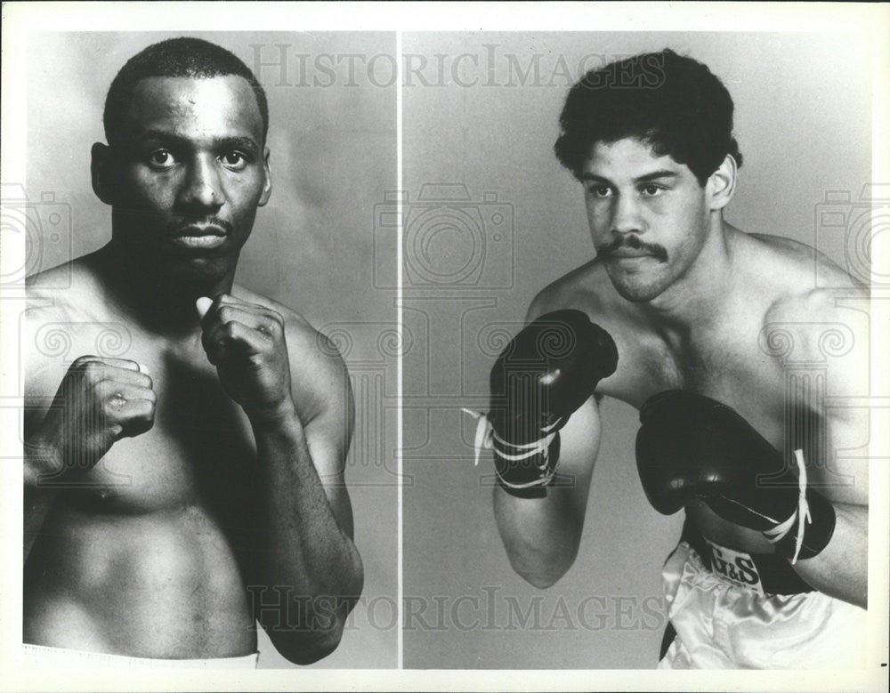 1981 Press Photo On NBC &quot;SportsWorld&quot; Middleweight Babster and Fletcher - Historic Images