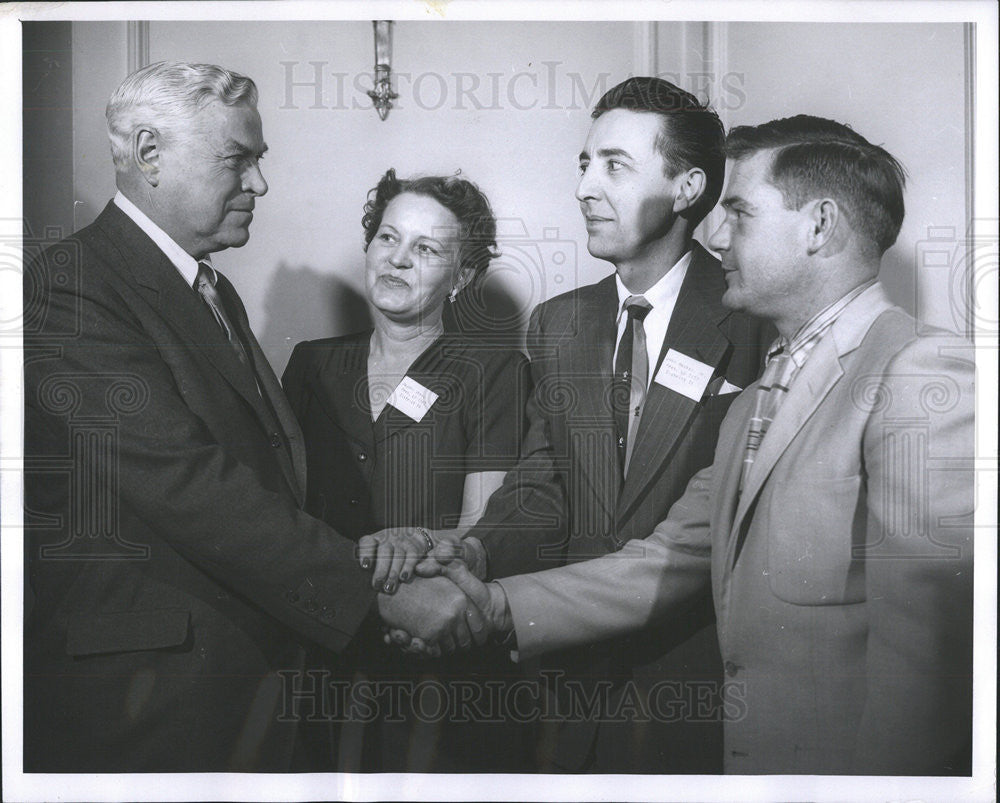 1957 Press Photo Union Leaders United Steelworkers America Palmer House - Historic Images