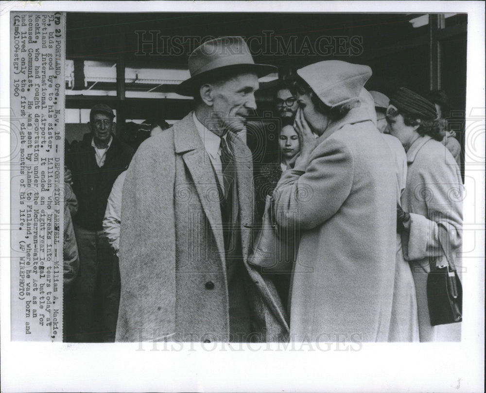 1960 Press Photo Bill A Mackey ,his deportation for communisim - Historic Images