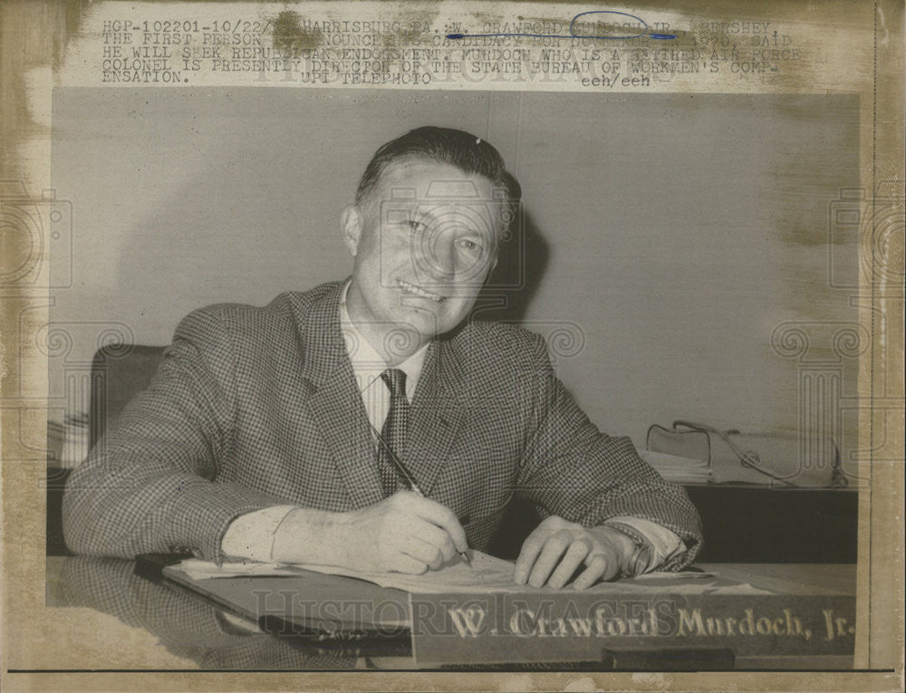 1963 Photo W Crawford Murdoch Jr Director Of The State Bureau Of Women&#39;s Compens - Historic Images