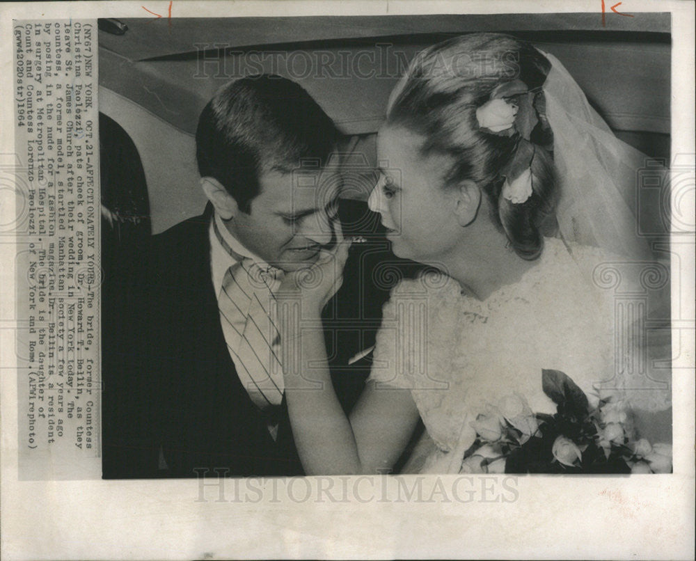 1964 Press Photo Countess Christina Paolezzi Howard T. Bellin Newlyweds - Historic Images